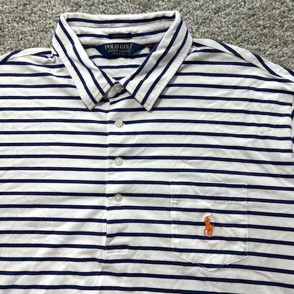 Ralph Lauren Sz Extra Large Polo Golf Stripe Stretch Short Sleeve - Picture 3 of 9